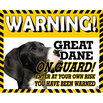 Great Dane (Black) Yellow warning metal sign   121