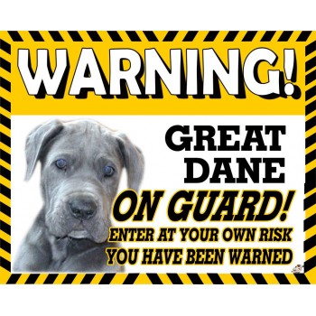 Great Dane (Blue) Yellow warning metal sign   122