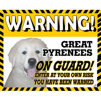 Great Pyrenees Yellow warning metal sign   125