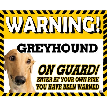 Greyhound (Brown) Yellow warning metal sign   127