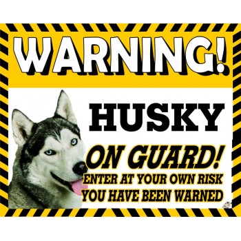 Husky (Black) Yellow warning metal sign   134