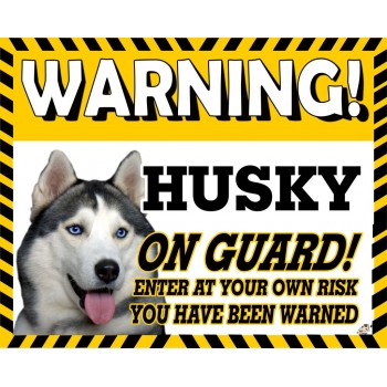 Husky (Grey) Yellow warning metal sign   135