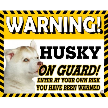 Husky (Red Puppy) Yellow warning metal sign   136