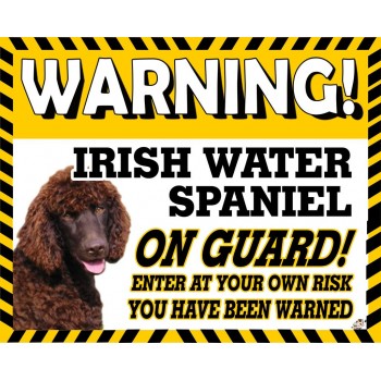 Irish Water Spaniel Yellow warning metal sign   141