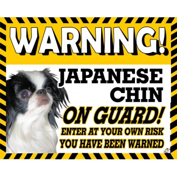 Japanese Chin  Yellow warning metal sign   150