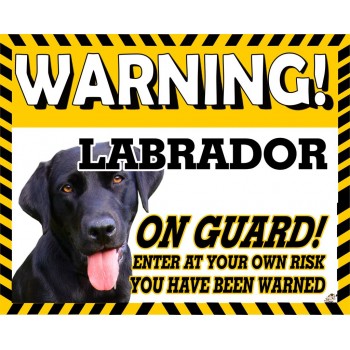 Labrador (Black) Yellow warning metal sign   158