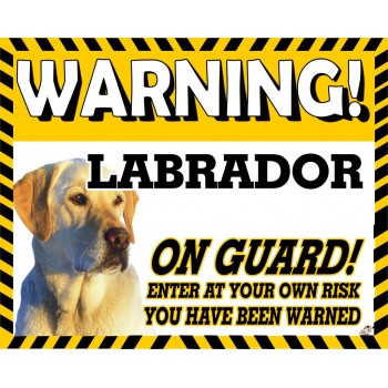 Labrador (Gold) Yellow warning metal sign   160