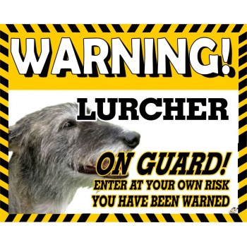 Lurcher (Hairy)  Yellow warning metal sign   164