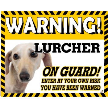 Lurcher (Smooth Hair)  Yellow warning metal sign   165