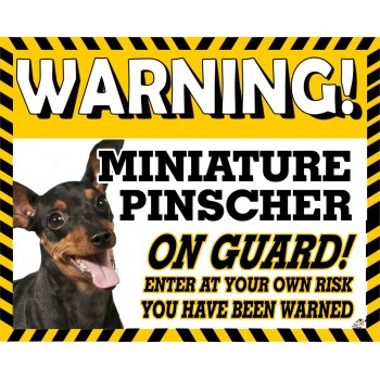 Miniature Pincsher  Yellow warning metal sign   172