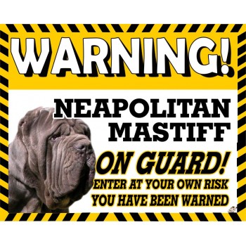 Neapolitan Mastiff Yellow warning metal sign   174
