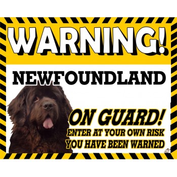 Newfoundland (Brown)  Yellow warning metal sign   176