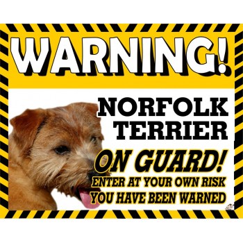 Norfolk Terrier Yellow warning metal sign   177