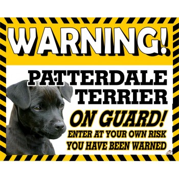 Patterdale Terrier (black) Yellow warning metal sign   184