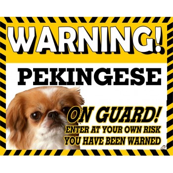 Pekingese Yellow warning metal sign   187