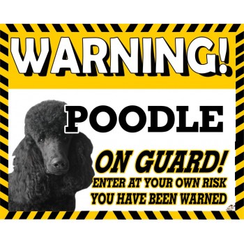Poodle (Standard Brown)  Yellow warning metal sign   195