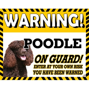 Poodle (standard Grey) Yellow warning metal sign   196