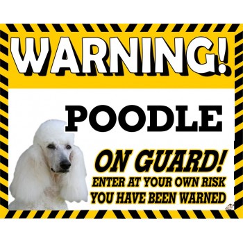 Poodle (Standard Black) Yellow warning metal sign   198