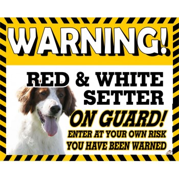 Red & white Setter Yellow warning metal sign   202