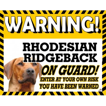 Rhodesian Ridgeback Yellow warning metal sign   203