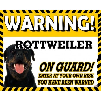 Rottweiler Yellow warning metal sign   204