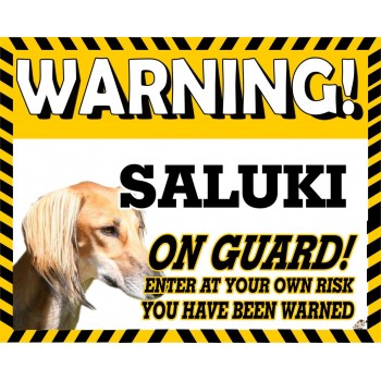 Saluki (BR & TAN)Yellow warning metal sign   207