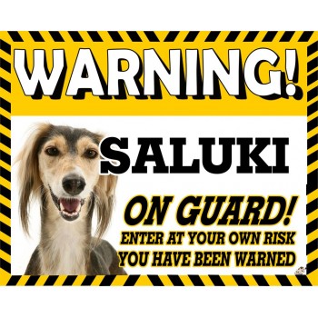 Saluki (Brown)Yellow warning metal sign   208