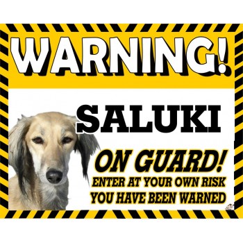 Saluki (Tan)Yellow warning metal sign   209