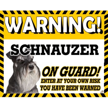 Miniature Schnauzer (1)  Yellow warning metal sign   215