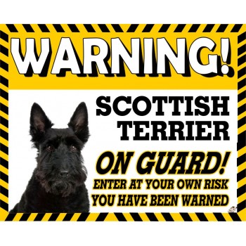 Scottie (scottish highland terrier) Yellow warning metal sign   217