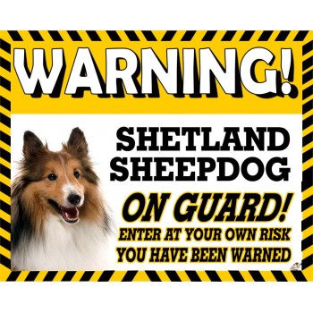 Shetland Sheepdog (sheltie) Yellow warning metal sign   221
