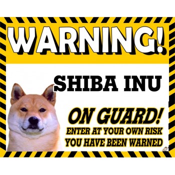 Shiba Inu Yellow warning metal sign   222