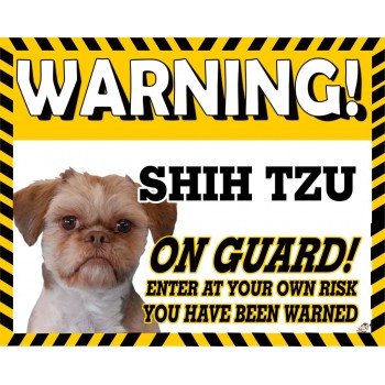 Shih tzu (Brown) Yellow warning metal sign   225