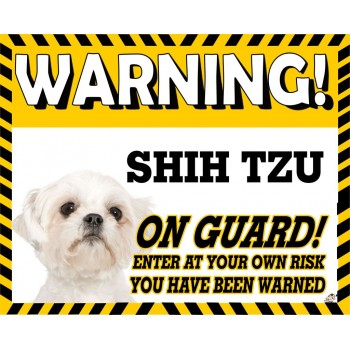 Shih tzu (WT & BK)Yellow warning metal sign   228