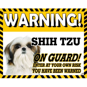 Shih tzu (White) Yellow warning metal sign   230