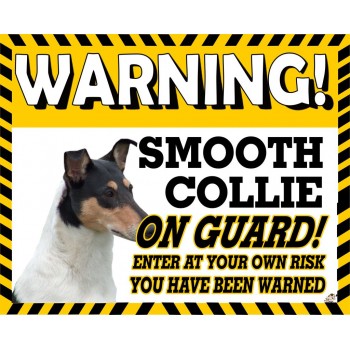 Smooth COLLIE  Yellow warning metal sign   233