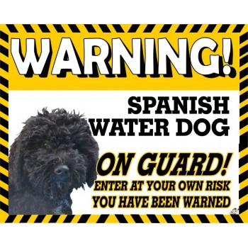 Spanish water Spanish (Black) Yellow warning metal sign   234