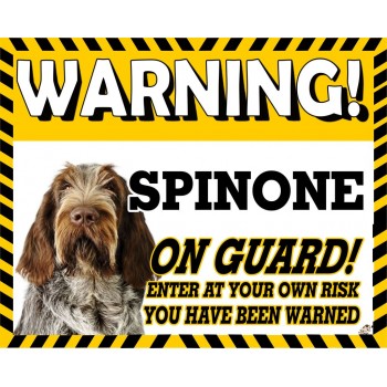 Spinone Yellow warning metal sign   236