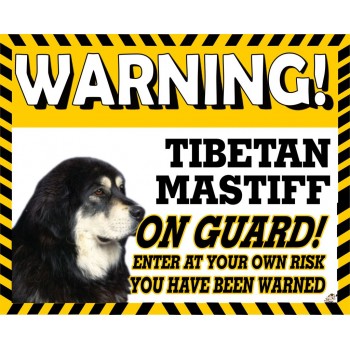 Tibetan Mastiff  Yellow warning metal sign   245