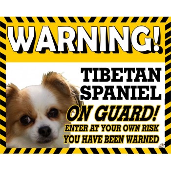 Tibetan Spaniel Yellow warning metal sign   246