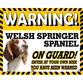 Welsh Springer Spaniel Yellow warning metal sign   251