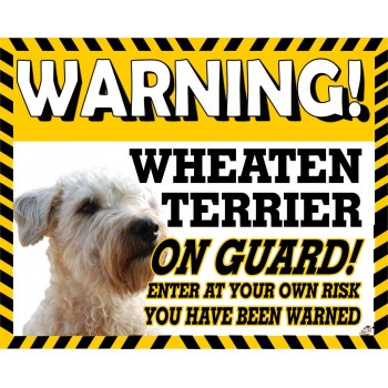 Wheaten Terrier  Yellow warning metal sign   254