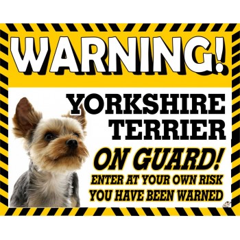 Yorkshire terrier (Ears) Yellow warning metal sign   259