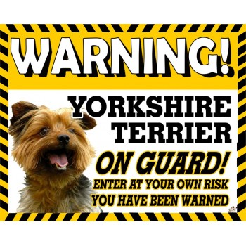 Yorkshire terrier (Mouth) Yellow warning metal sign   260