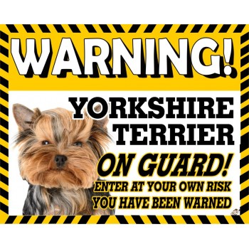 Yorkshire Terrier (Scruffy) Yellow warning metal sign   261