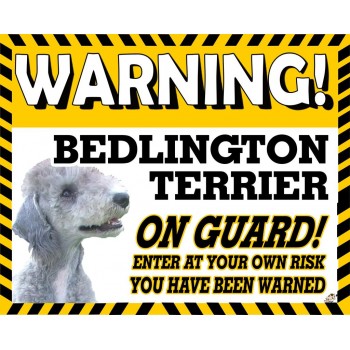 Bedlington Terrier  Yellow warning metal sign   27