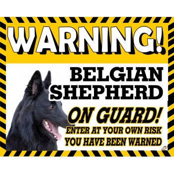 Belgian Shepherd Yellow warning metal sign   28