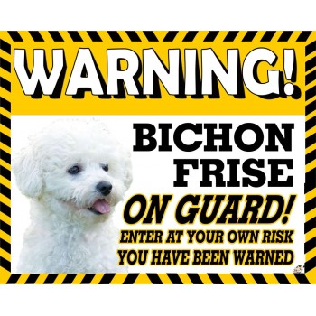 Bichon Frise  Yellow warning metal sign   31
