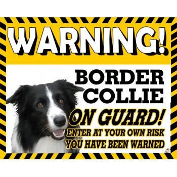 Border Collie Yellow warning metal sign   35