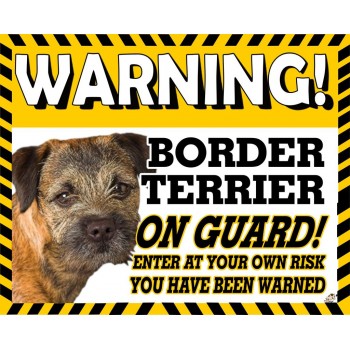 Border Terrier (head shot) Yellow warning metal sign   36